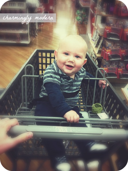 baby in shopping cart