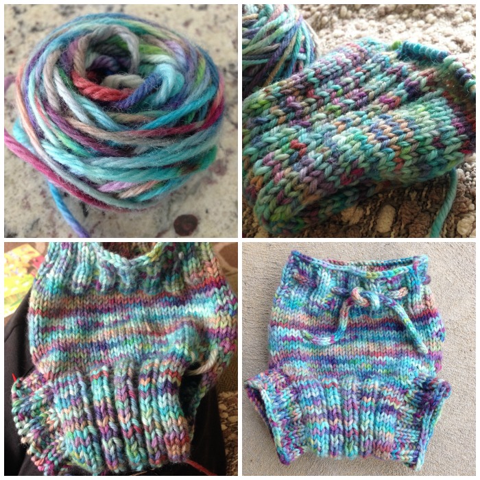 knit wool soaker progression