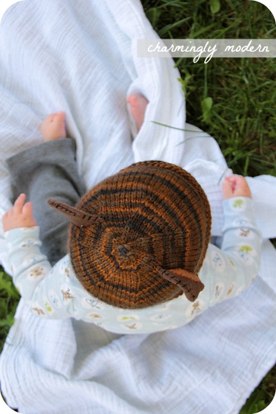 knitted bear baby hat