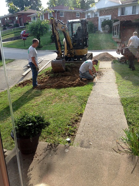 excavating for new concrete driveway