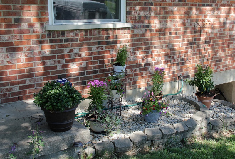 flower bed turned rock garden