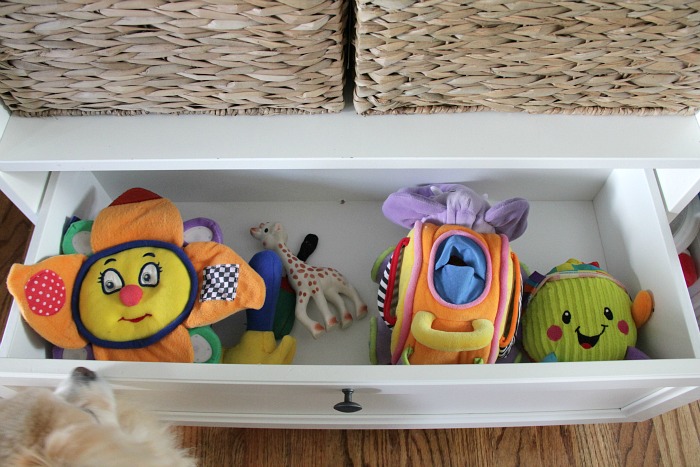 toy storage in living room