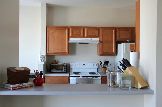 view of kitchen from living room