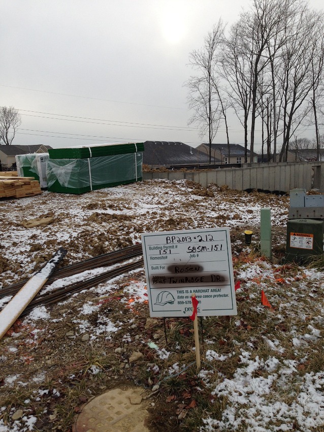 construction lot with foundation