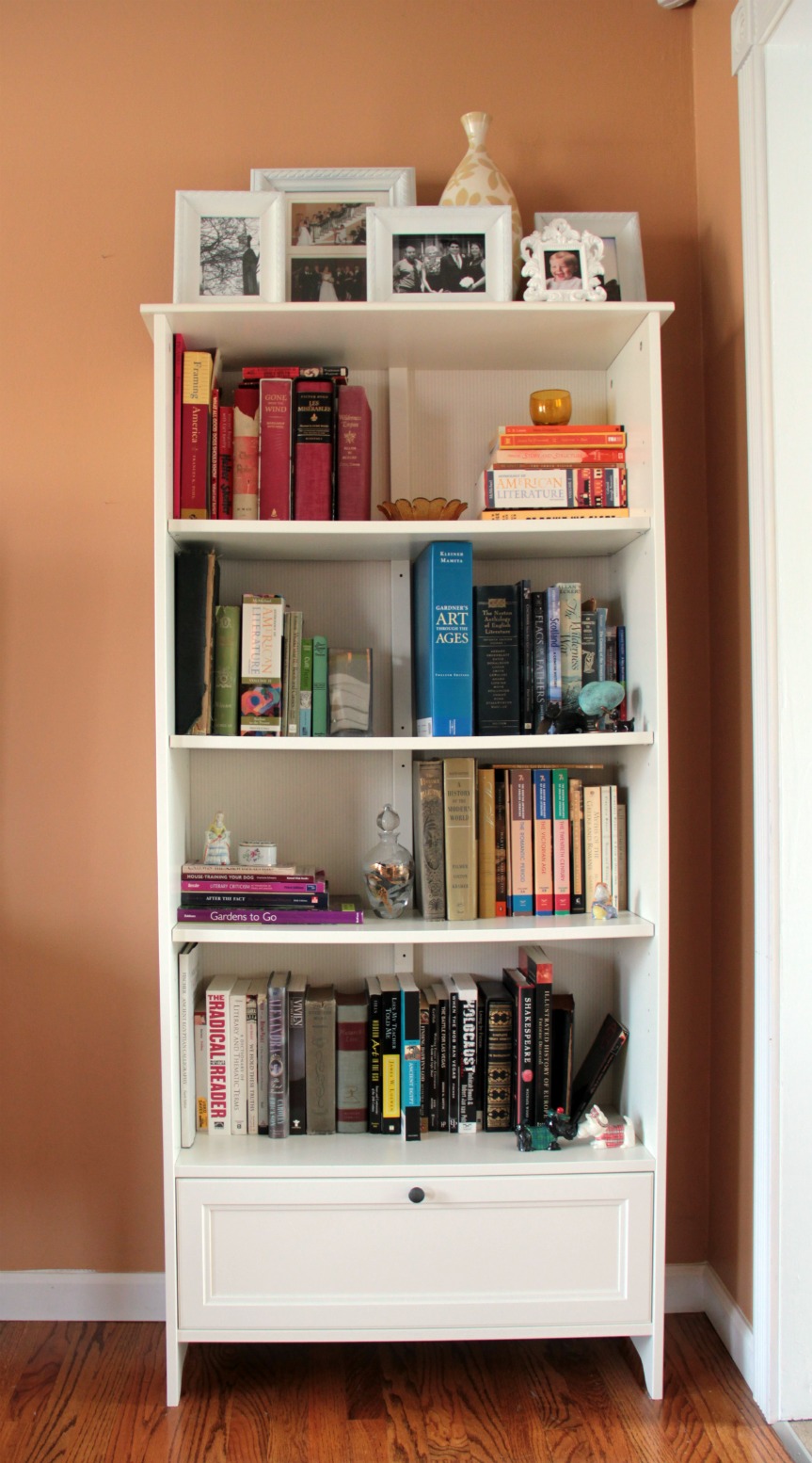 living room bookshelf