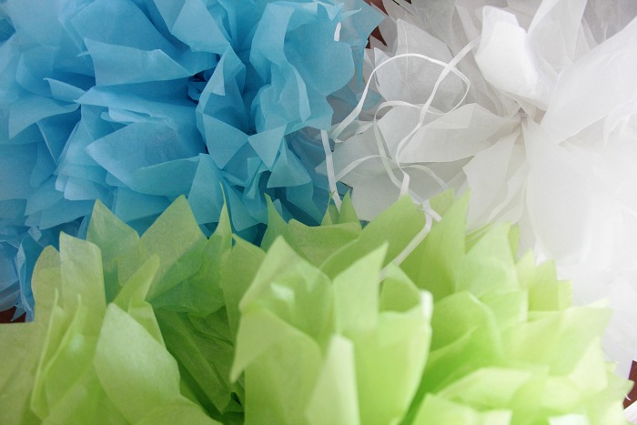 tissue paper pom poms