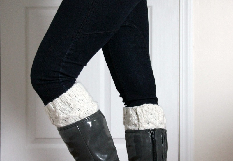 cabled knit boot cuffs